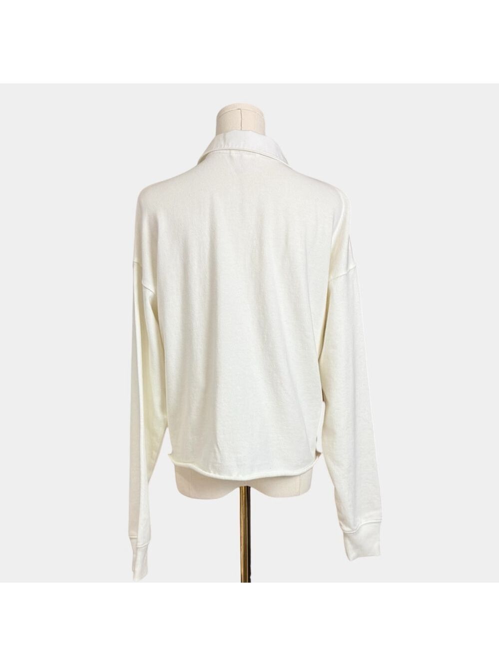 Aerie Collared Sweatshirt White Longsleeves, Casual Top, Sz XS - Picture 5 of 16